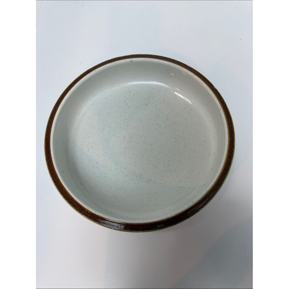 Mikasa Natural Beauty  C9000 Cream Speckled Ceramic Serving Bowl with Brown Rim